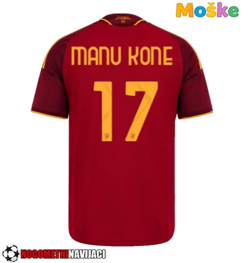Moške Nogometnih dresov AS Roma Manu Kone #17 Domači 2026-27 Kratki rokavi Moške Nogometnih dresov AS Roma Manu Kone #17 Domači 2026-27 Kratki rokavi